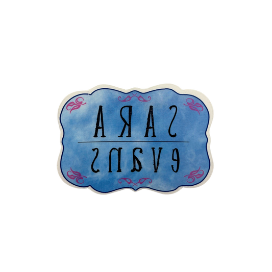 Blue Backwards Sticker